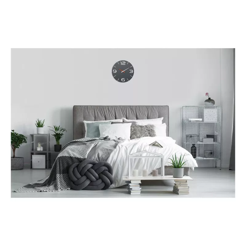 TFA Dostmann dizajnové rádiové nástenné hodiny Contour, čierno-biele (60.3536.10)