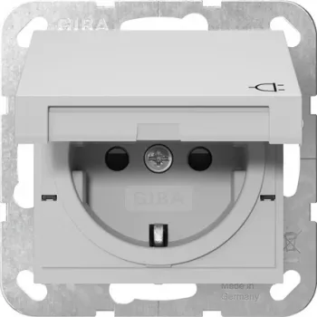 Gira System 55 SCHUKO zásuvka s vyklápacím krytom, sivá 4414015