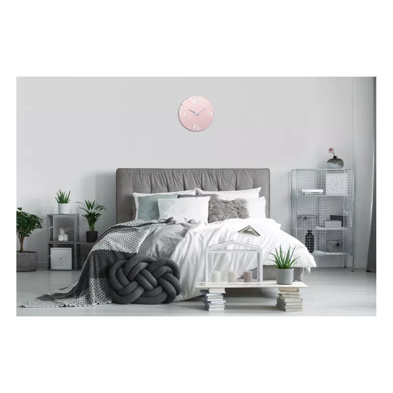 TFA Dostmann dizajnové rádiové nástenné hodiny Contour, staroružová/biela (60.3536.16)