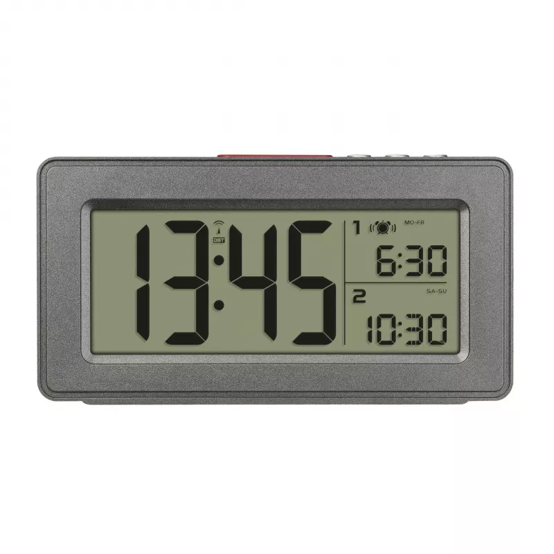 TFA Dostmann 60.2563.10 Rádiom riadený budík, dvojitý budík, antracitová