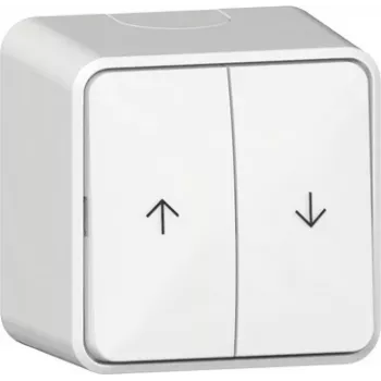 GIRA Nástenný kolískový spínač pre ovládanie žalúzií, čisto biela, šípky hore/dole, 250 V, 10 A 315813