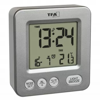 TFA Dostmann COSY rádiový budík strieborný 60.2567.54