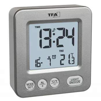TFA Dostmann COSY rádiový budík strieborný 60.2567.54