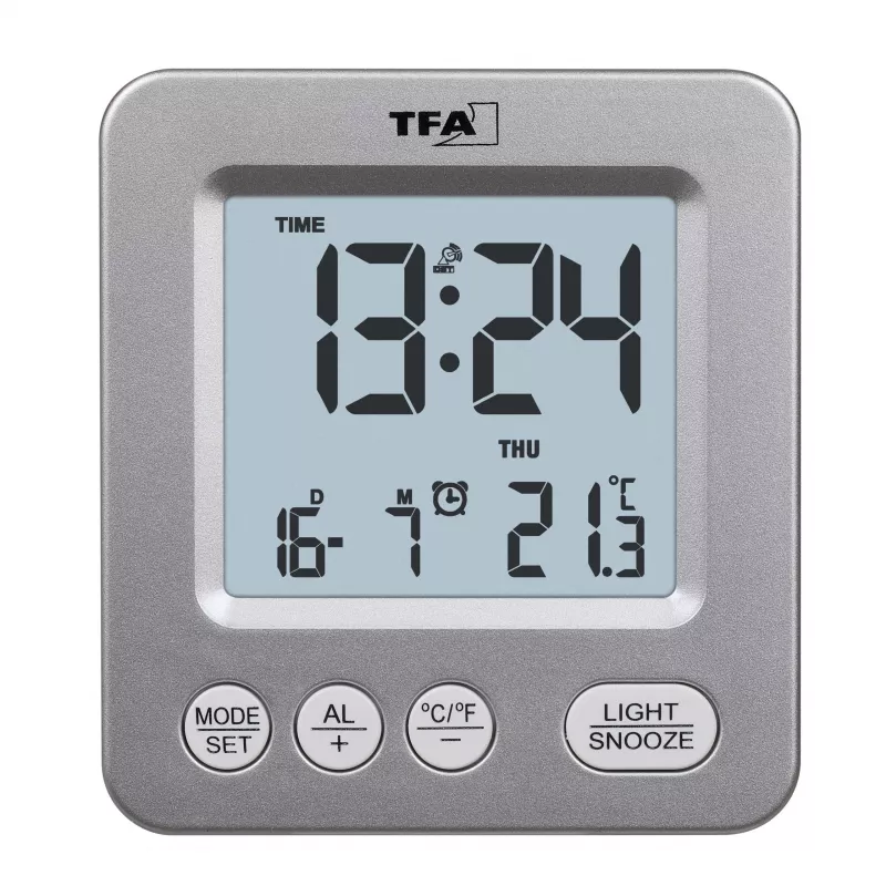 TFA Dostmann COSY rádiový budík strieborný 60.2567.54