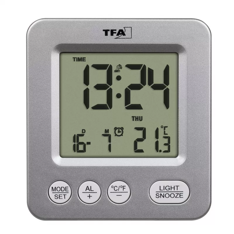 TFA Dostmann COSY rádiový budík strieborný 60.2567.54