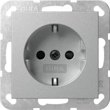 Gira SCHUKO zásuvka s LED orientačným svetlom a shutterom, čisto biela 475526
