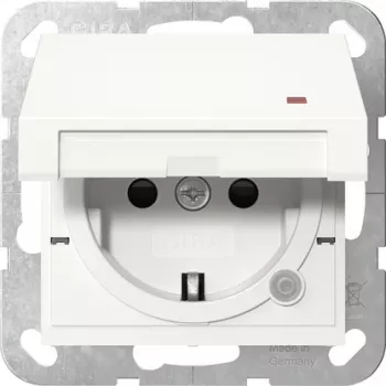 Gira System 55 SCHUKO zásuvka s kontrolnou LED, čisto biela 455227