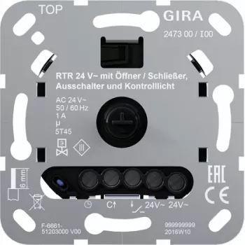 Gira izbový termostat 24 V NO/NC 247300