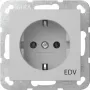 Gira 4458015 SCHUKO zásuvka s potlačou EDV-System, čistobiela lesklá