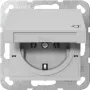 GIRA 4454015 SCHUKO zásuvka s vyklápacím krytom, System 55, sivá