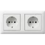 Gira 479303 zásuvka SCHUKO dvojitá, prekáblovaná, s rámikom