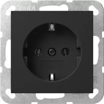Gira System 55 SCHUKO zásuvka s krytom, čierna 4180005