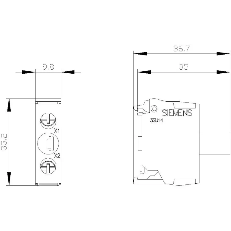 SIEMENS SIRIUS ACT LED modul s integrovanou LED, 24V AC/DC, zelený, skrutková svorka 3SU14012BB401AA0