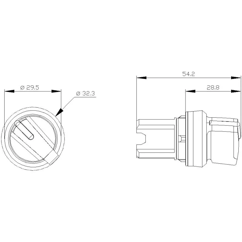 Siemens SIRIUS ACT predný prvok otočného prepínača, plast, zelený, 22 mm, 2-polohový, O-I, aretovaný 3SU1002-2BF40-0AA0