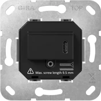 Gira SCHUKO zásuvkový modul s Type-C USB PD nabíjačkou, 16 A, podomietkový, Biela 236300