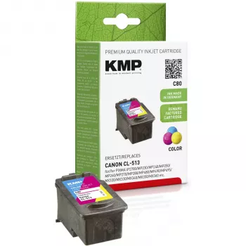 KMP C80 Tri-Color atramentová kazeta (Azúrová, Purpurová, Žltá) - 13 ml - Kompatibilná pre Canon PIXMA MP230, MP252, MP258, MP272, MP280, MP282, MP495, MP499, MX360, MX410, MX420 1512.4530