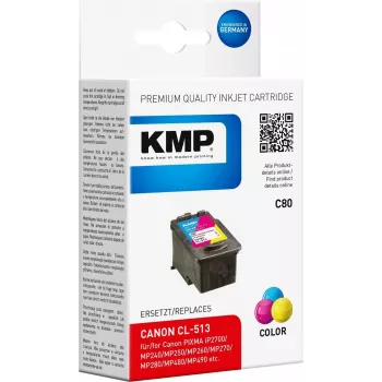 KMP C80 Tri-Color atramentová kazeta (Azúrová, Purpurová, Žltá) - 13 ml - Kompatibilná pre Canon PIXMA MP230, MP252, MP258, MP272, MP280, MP282, MP495, MP499, MX360, MX410, MX420 1512.4530