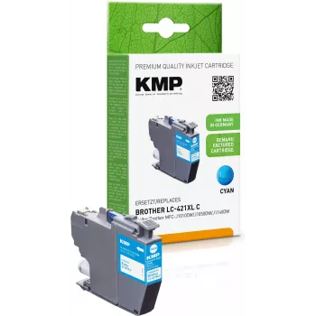 KMP repasovaná azúrová atramentová kazeta pre Brother MFC-J1010DW (LC421XLC, 500 strán, 7 ml) 1548,4003