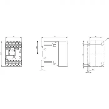 Siemens SIRIUS 3RH2 pomocný stýkač 3RH2122-2AP60, 4-polový, 2NO+2NC, 230V AC cievka, skrutkové svorky