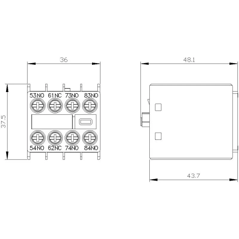 Siemens 3RH2911-1XA31-0MA0 pomocný spínač blok, 3NO+1NC, čelná montáž, skrutkové svorky