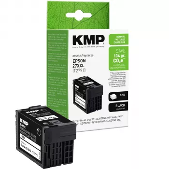 KMP kompatibilná Epson 27XXL T2791 čierna pigmentová atramentová náplň (E186)