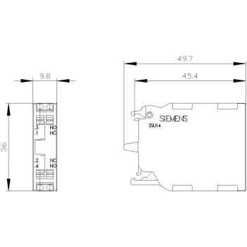 SIEMENS SIRIUS ACT kontaktný modul 3SU1400-1AA10-3FA0, 1NO+1NC, skrutková svorka