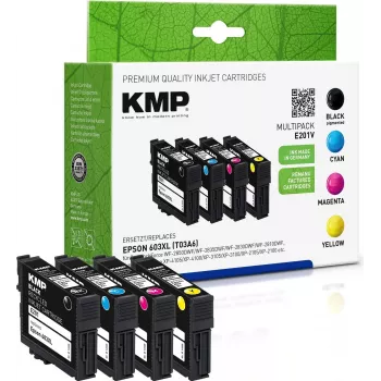 KMP MULTIPACK E201V - balenie 4 ks - čierna, žltá, azúrová, purpurová - kompatibilná - atramentová náplň (alternatíva k: Epson 603XL) (1650,4005)