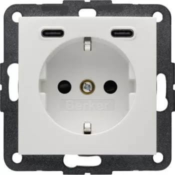 Berker SCHUKO zásuvka s USB-C PD 20W, S.1, polárna biela lesklá 48158989