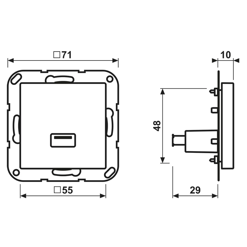 JUNG MA A 1122 WW USB 2.0 vložka, termoplast, séria AS/A, alpská biela