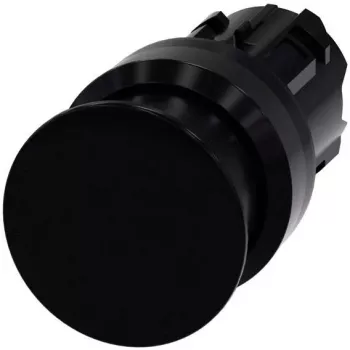 Siemens SIRIUS ACT hríbový tlačidlový predný prvok, plast, čierny, 22 mm, 40 mm ovládač, aretovateľný, odistenie potiahnutím 3SU1000-1AD10-0AA0