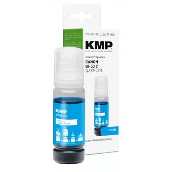 KMP PRINTTECHNIK azúrová atramentová náplňová fľaša pre Canon GI-53C (4673C001) 60 ml 1583,0003