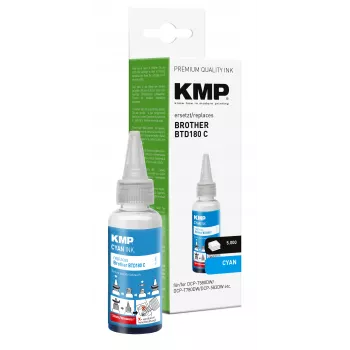KMP náplňový atrament azúrový 50 ml pre Brother BTD180C (1555,0003)