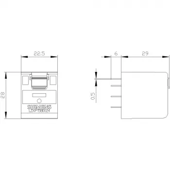 Siemens SIRIUS LZX PT580024 relé do pätica, 5 prepínacích kontaktov, cievka 24V DC, 6A