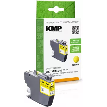 KMP repasovaná žltá atramentová kazeta pre Brother MFC-J1010DW (LC421XLY, 500 strán, 7 ml) 1548,4009