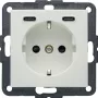 Hager Berker 48151909 Schuko zásuvka s USB-C 20W PD, S.1, polárna biela lesklá