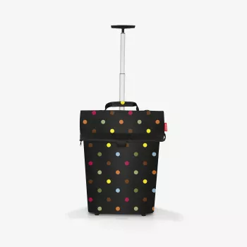 Reisenthel Trolley M Nákupný vozík taška, 43 L, polyester, čierna s bodkami, 2 kolieska, teleskopická rukoväť (NT7009)