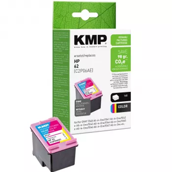 KMP H161 Tri-Colour atramentová kazeta (azúrová, purpurová, žltá) pre HP 62 – 4,5 ml 1741.4830