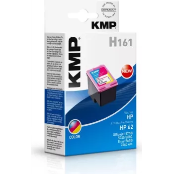 KMP H161 Tri-Colour atramentová kazeta (azúrová, purpurová, žltá) pre HP 62 – 4,5 ml 1741.4830