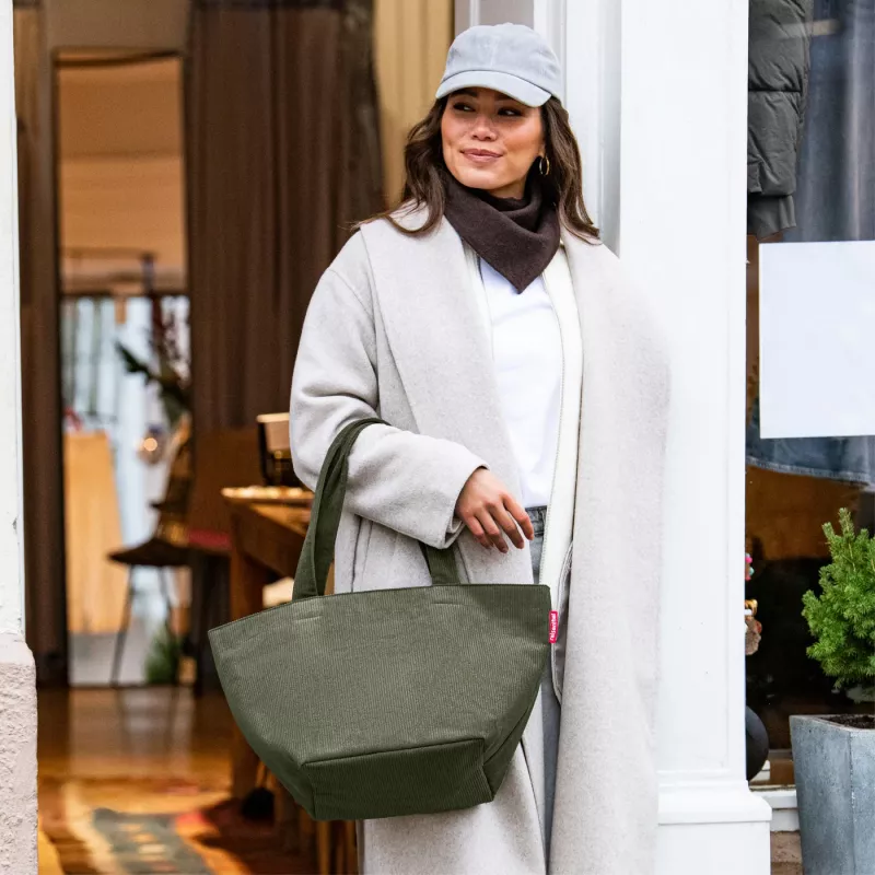 reisenthel Shopper M cord dark matcha nákupná taška ZS5057 - objem 15 litrov