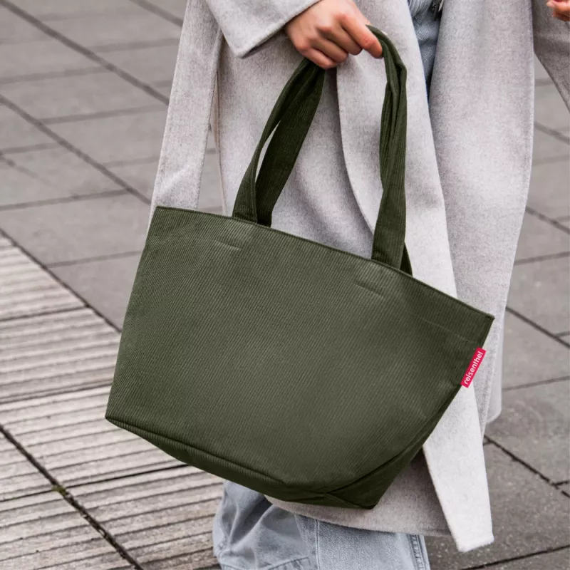 reisenthel Shopper M cord dark matcha nákupná taška ZS5057 - objem 15 litrov