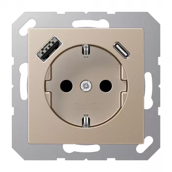 JUNG SCHUKO zásuvka s USB Type-A a Type-C A1520-15CACH