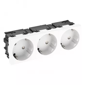 OBO BETTERMANN Connect 45 STD-D3SC RW3 3-násobná Schuko zásuvka 33° čistobiela 6120503