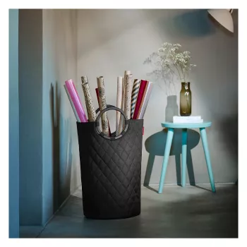 Reisenthel loophome M úložný kôš – čierny, hliníkový rám, polyester, 15 L, skladací VS7071