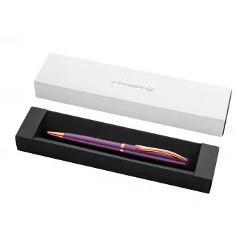 Pelikan Jazz Noble Elegance guľôčkové pero, fialová, chrómový ozdobný krúžok, rotačný mechanizmus, modrá náplň Medium, darčeková krabička 400198310