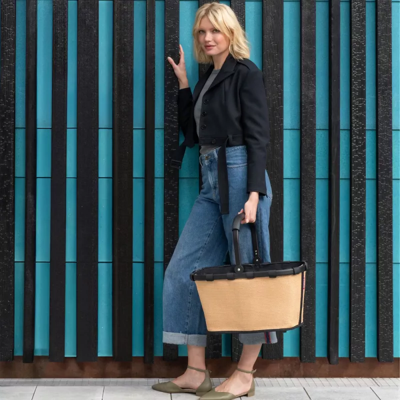 Reisenthel Carrybag Frame Raffia Black nákupný košík 22L BK 7079
