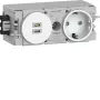 Hager Winsta podomietková SCHUKO zásuvka s 2x USB-C PD 20W nabíjačka, čisto biela GS17009016