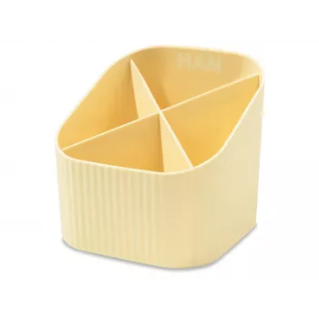 HAN X-LOOP stojan na perá pastelovo žltá plast 4 priehradky 111 x 111 x 105 mm 17238-815D