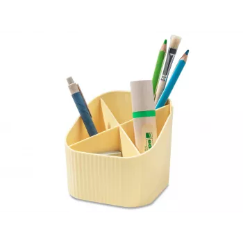 HAN X-LOOP stojan na perá pastelovo žltá plast 4 priehradky 111 x 111 x 105 mm 17238-815D