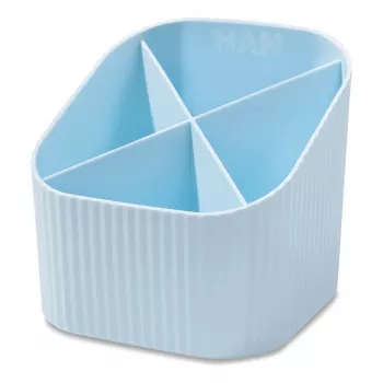 HAN X-LOOP stojan na perá, pastelovo modrá, 4 priehradky, 11,1 x 11,1 x 10,5 cm 17238-884D