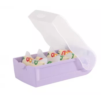 HAN CROCO A7 na šírku krabica na kartotéčne lístky, pastelovo fialové priesvitné telo s priehľadným vekom, polypropylén, 1 kus 997-887